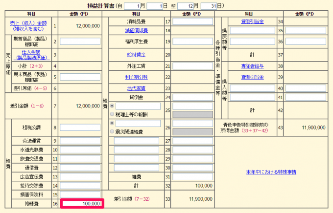 青色申告決算書「修繕費」の入力方法